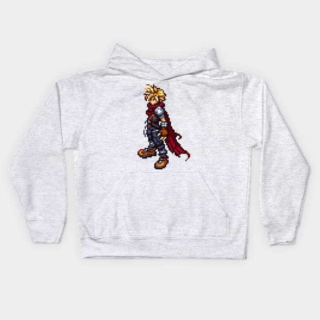 Cloud Strife Sprite Kids Hoodie by SpriteGuy95